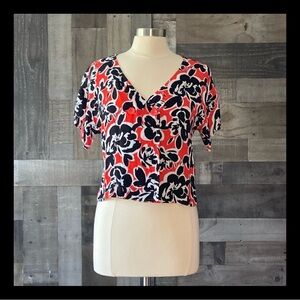 Nordstrom Leith Hawaiian shirt small floral resortwear dark feminine resortwear